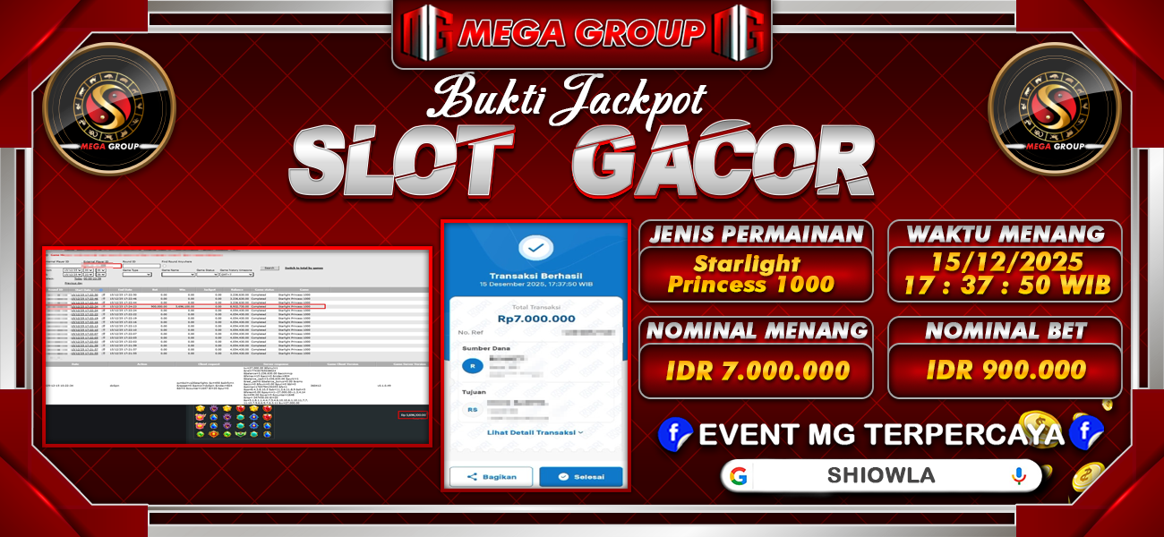 Bukti JP situs Shiowla hari Senin, 15 Desember 2025