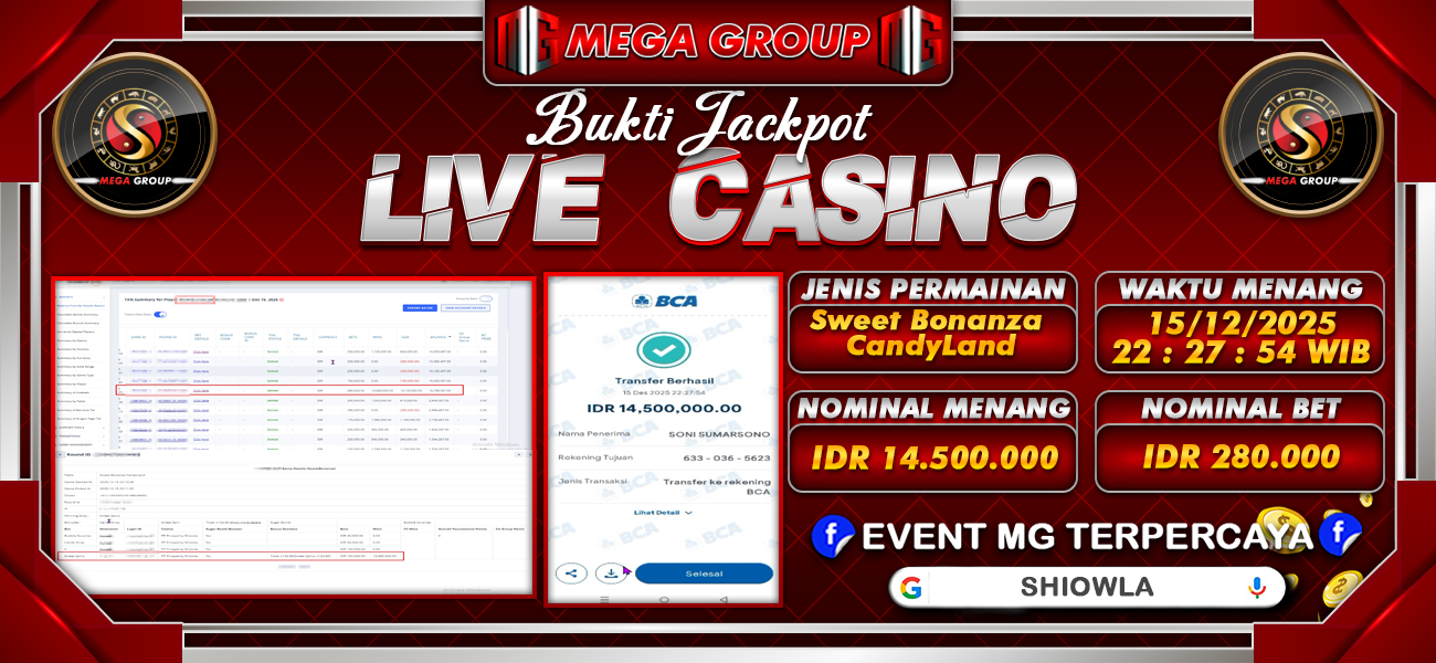 Bukti JP situs Shiowla hari Senin, 15 Desember 2025